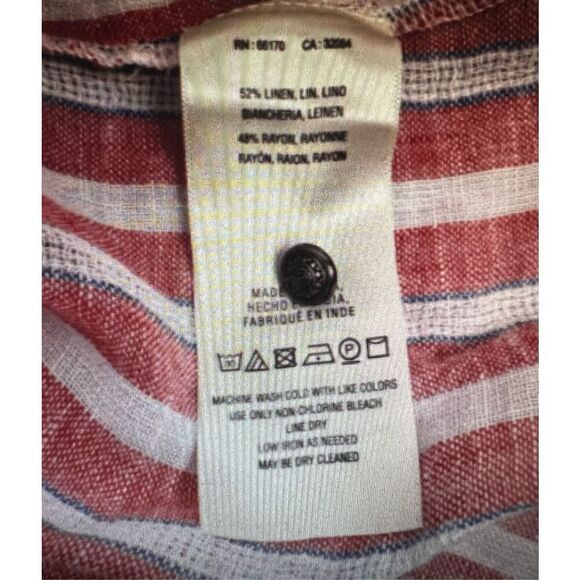 Anthropologie Akemi + Kin Audria Linen Peasant Top M - Picture 9 of 9